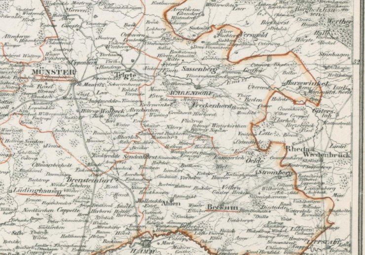 Kreise Beckum und Warendorf 1836