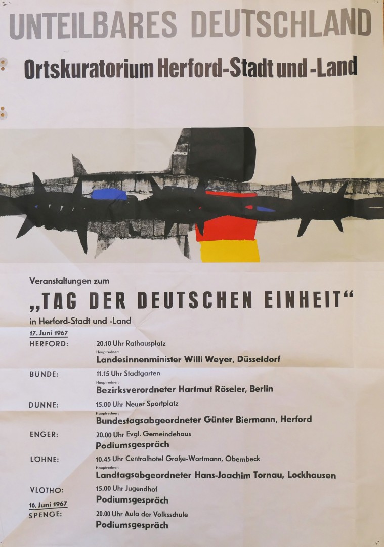 Plakat zum Tag der deutschen Einheit 1967 im Kreis Herford