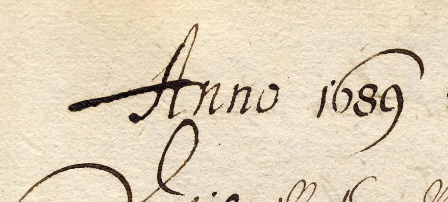 Ältestes Ratsprotokoll von 1689 (Detail)