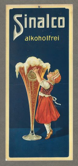 Sinalco-Werbung mit dem berühmten Kelch, ca. 1910 (Stadtarchiv Detmold)