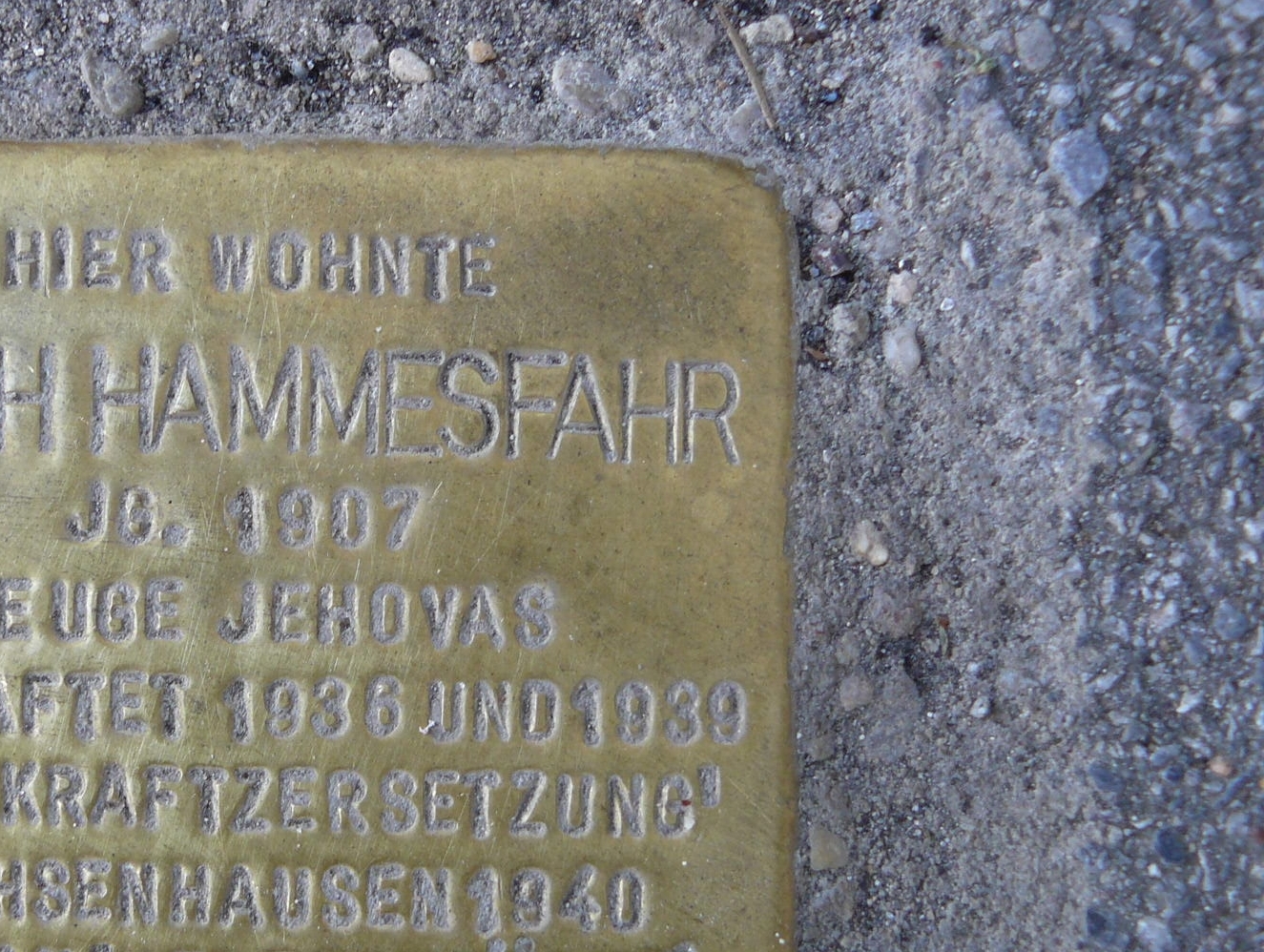 Stolperstein in Nahaufnahme