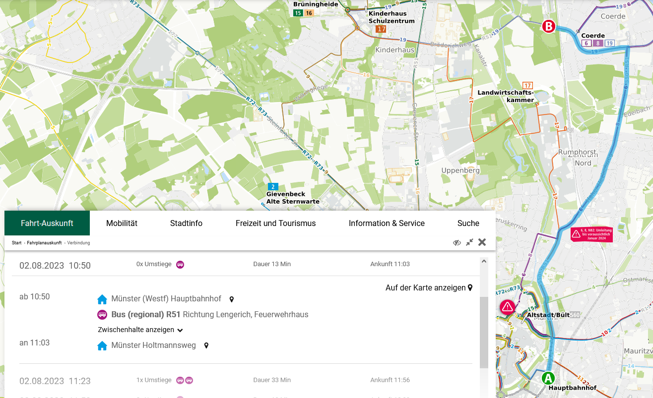 Verbindung R51 zum Stadtarchiv