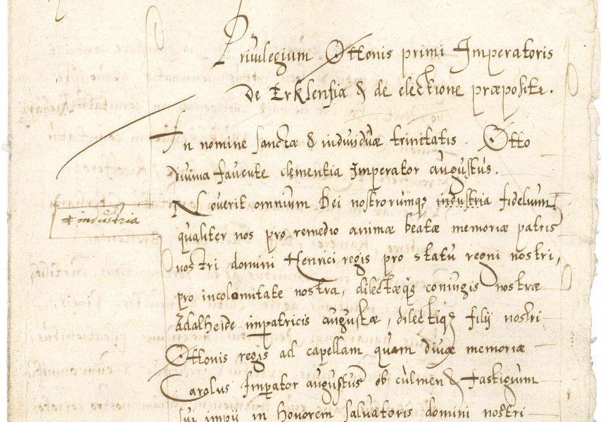 Ersterwähnungsurkunde (Abschrift aus dem XVI. Jahrhundert)