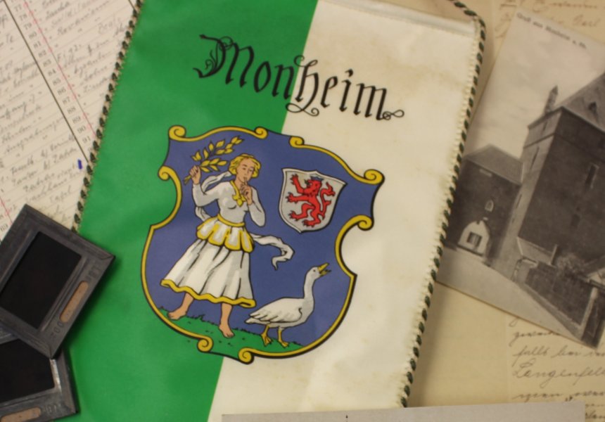 Das Wappen der Stadt Monheim am Rhein