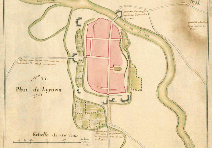 Französischer Plan der Stadt Lünen von 1761