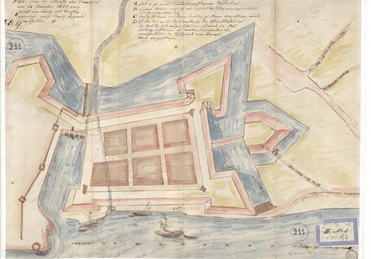Plan über die Zitadelle von Düsseldorf aus dem Jahr 1623.
