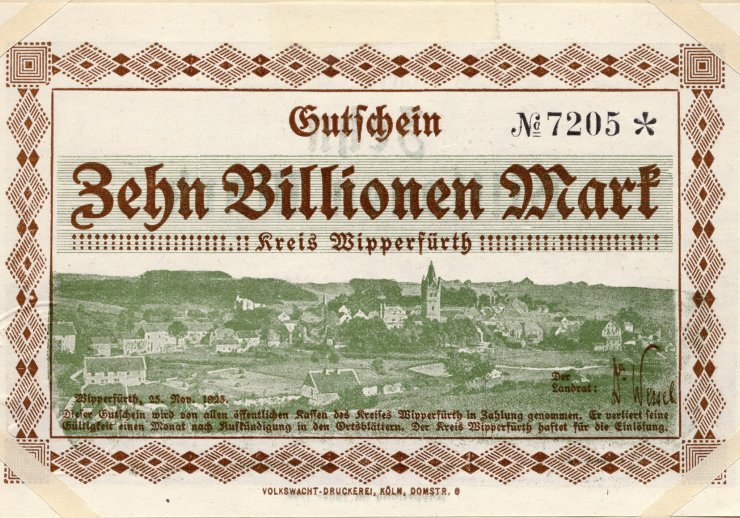 Notgeld des Kreises Wipperfürth (1923)