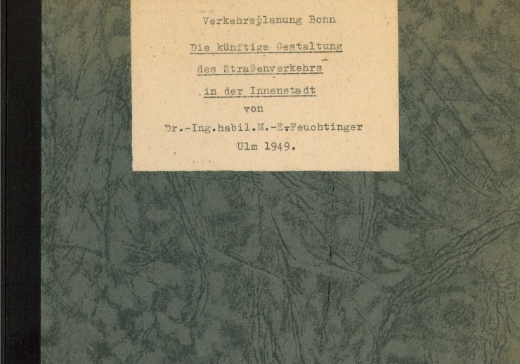 Titelseite zum Gutachten über die künftige Gestaltung des Straßenverkehrs in der Bonner Innenstadt, 1949 (Signatur: 89/376)