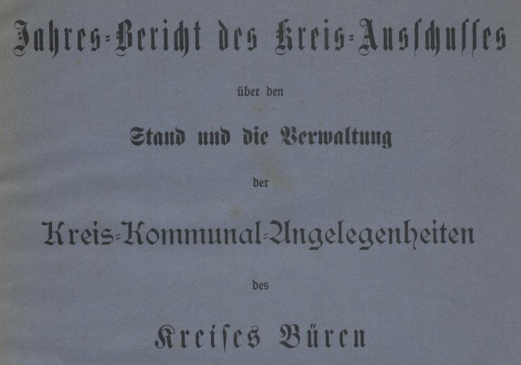 Verwaltungsbericht des Kreises Büren für das Jahr 1900