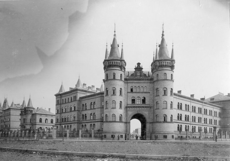 Gelbe Kaserne auf dem Gelände des heutigen Kennedyparks