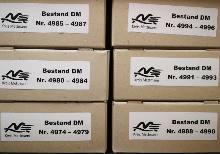 Archivkartons des Bestandes Düsseldorf-Mettmann