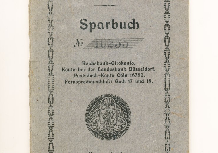 Ein Sparbuch der Städtischen Sparkasse Goch aus dem Jahr 1922