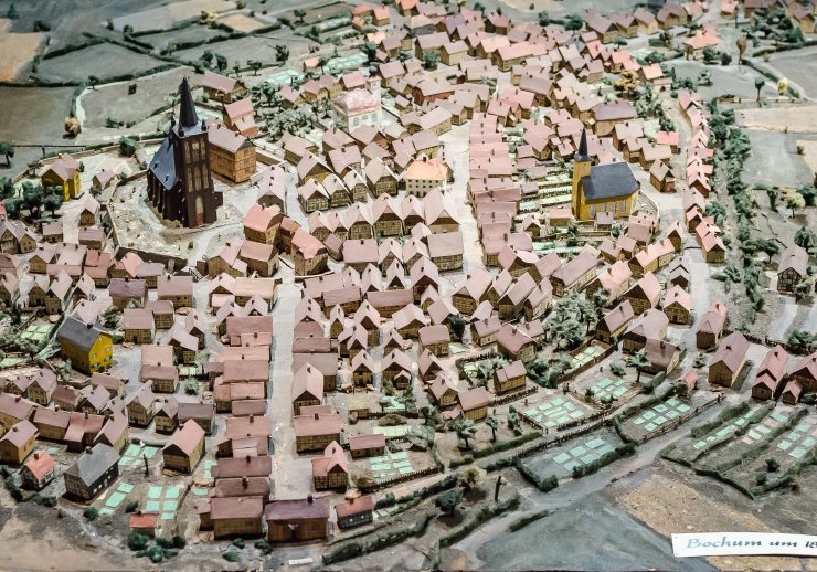 Modell der Stadt Bochum um 1800