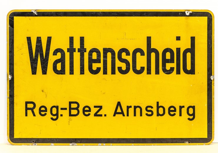 Ortseingangsschild der ehemals selbstständigen Stadt Wattenscheid