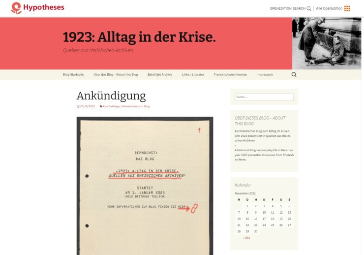 Ankündigung Blog 1923