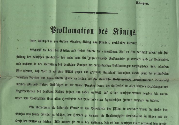 Bekanntmachung der Kaiserproklamation 1871
