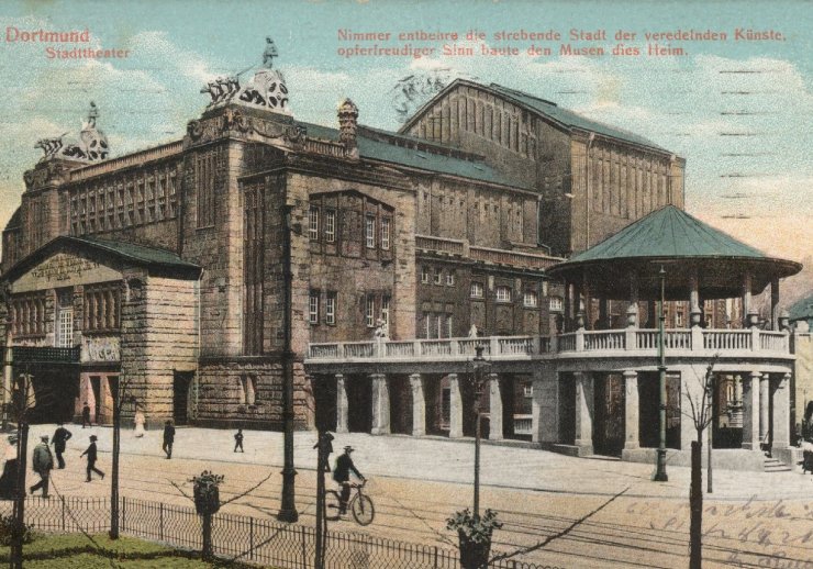 Historisches Bild des Stadttheaters Dortmund.