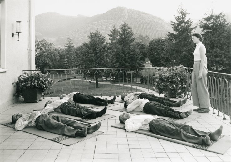 Autogenes Training in der Klinik der LVA Westfalen in Bad Ems, um 1955